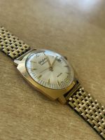 Herren Armbanduhr Glashütte Spezimatic mit Datumsanzeige Goldplaque 26 Rubis