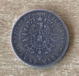 5 Mark Stadtwappen Hamburg 1876 J Silbermünze