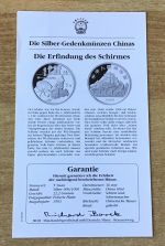 China 5 Yuan 1993 Schirm und Schirmmacher Silber PP mit Zertifikat