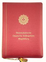 DDR Urkundenmappe leer Bezirksbehörde Deutsche Volkspolizei Magdeburg