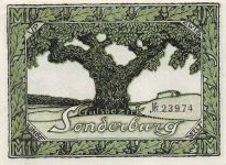 1 Mark Notgeld SÜDERHOLZ DNS Sønderskov Sønderborg Gutsvorster Abstimmungsschein