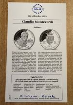 Andorra 10 Diners 1998 Claudio Monteverdi PP Silber Ecu mit Zertifikat