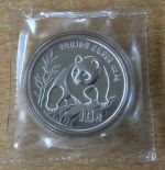 Original Panda 10 Yuan 1 Oz Silber Eingeschweißt China 1990