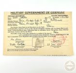 Military Government of Germany Registrierungskarte 28.06.1945 Plauen Bankbeamter