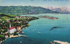 AK Bad Schachen Lindau Stadtansicht Dampfschiff Bayern 1925 gelaufen Postkarte