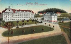 AK Hirschberg Schlesien Fischerberg Oberrealschule u. Prov. Elektrizitätswerk