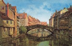 AK Nürnberg Fleischbrücke Bayern 1923 gelaufen Postkarte