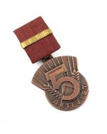 DDR Aktivist des Fünfjahresplan bronzefarben Bandspange 1952