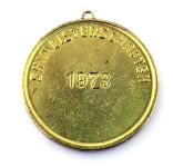 DDR Medaille Deutscher Skiläuferverband BFA Karl-Marx-Stadt DTSB 1973 goldfarben