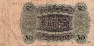 Reichsbanknote 50 Reichsmark 1924 DEU-176a D/A