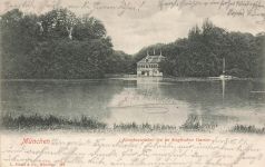 AK München Kleinhesseloher See Englischer Garten Bayern 1901 gelaufen Postkarte