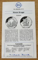 20 ECU 1996 Hanse Kogge Finnland PP Silber mit Zertifikat