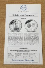 10 Diners 1995 Andorra Europarat PP Silber mit Zertifikat