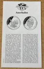 2000 Pesatas 1995 Spanien Auerhahn Silber PP Zertifikat Tierwelt