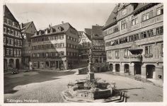 AK Tübingen Marktplatz Brunnen Baden-Württemberg 1939 gelaufen Postkarte