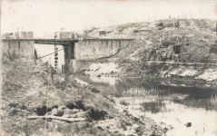Fotokarte 1.WK deutsche Stellung an Kanal Schleuse bei Lille Frankreich