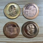 DDR 4 Medaillen Karl May aus Kupfer