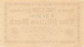 1 Million Mark 12.8.1923 Deutsche Reichsbahn, RVM-1