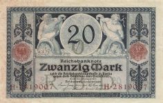 Reichsbanknote 20 Mark 4.11.1915 DEU-42 Kassenfrisch / UNC