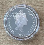 Cook Inseln 50 Dollar 1991 Känguru Silber PP mit Zertifikat Tierwelt