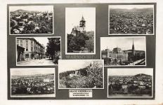 AK Warnsdorf Burgsbergwirte Gerichtsstraße Panorama Sudeten ungelaufen Postkarte