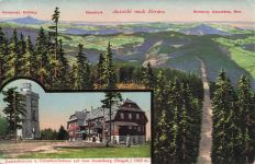 AK Eibenstock Aussichtsturm Unterkunftshaus Sachsen Erzgebirge Postkarte