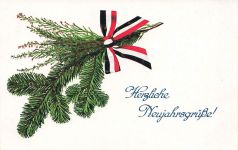 AK 1.WK Herzliche Neujahrsgrüße Reichsfahne ungelaufen Patriotika Postkarte