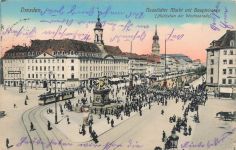 AK Dresden Neustädter Markt Hauptstrasse Sachsen 1914 gelaufen Postkarte