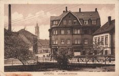 AK Werdau Leipziger Straße Kaufhaus Sachsen 1917 gelaufen Postkarte