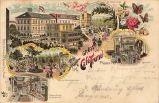 AK Plauen Conditorei Mittelterasse Sachsen Vogtland 1897 Postkarte Litho