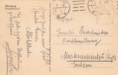 AK Nürnberg Hauptbahnhof Bayern 1923 gelaufen Postkarte
