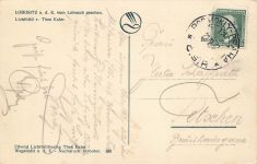 AK Lobositz Lovosice Stadtansicht Luftaufnahme Böhmen 1937 gelaufen Postkarte