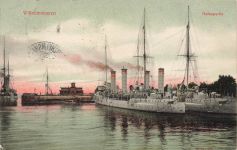 AK Wilhelmshaven Hafenpartie Schiffe Niedersachsen 1908 gelaufen Postkarte
