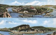 AK Tetschen Bodenbach Dampfschiffe Stadtansicht Böhmen 1913 ungelaufen Postkarte