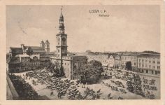 AK Lissa Rathaus Pferdewagen Posen 1917 gelaufen Postkarte
