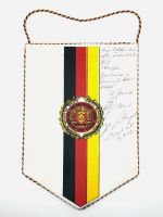 DDR Wimpel Technik Bewaffnung Militärbezirk Leipzig mit Unterschriften