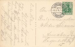 AK Landsberg Warthe Bollwerk Brücke Dampfschiff Ostbrandenburg 1916 gelaufen