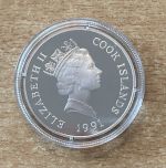 50 Dollars 1991 Cook Islands 925er Silber PP Tierwelt