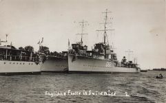 Foto AK 1.WK Englische Flotte in Swinemünde Pommern 1916 Postkarte