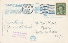 AK Washington D.C. Treasury Sherman Statue USA 1923 gelaufen Postkarte