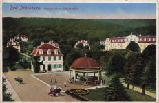 AK Bad Brückenau Kurgarten Stahlquelle Bayern 1913 gelaufen Postkarte