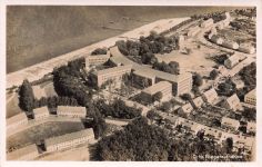AK Stralsund Marinelazarett Fliegeraufnahme Mecklenburg-Vorpommern 1942 gelaufen