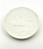 DDR Porzellan Medaille DRK Rotes Kreuz 5 Jahre vorbildliche Grundorganisation
