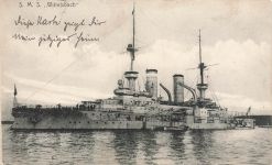 AK S.M.S. Wittelsbach Linienschiffen Kaiserliche Marine 1908 gelaufen Postkarte