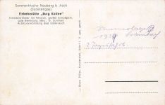 AK Neuburg Burg Kaffee Restaurant Einkehrstätte Sudeten ungelaufen Postkarte