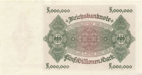 5 Millionen Mark 01.06.1923 Reichsbanknote DEU-100 Kassenfrisch / UNC
