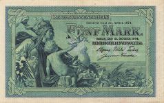 Reichskassenschein 5 Mark Banknote 31.10.1904 DEU-52a
