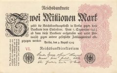 Reichsbanknote 2 Millionen Mark 9.8.1923 DEU-116a Kassenfrisch/UNC