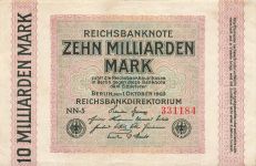 Reichsbanknote 10 Milliarden Mark 1.10.1923 DEU-136b