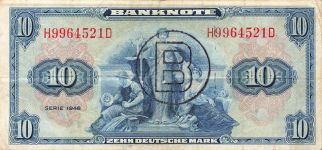 10 Mark 1948, B- Stempel, Ausgabe West Berlin, Ro. 239a